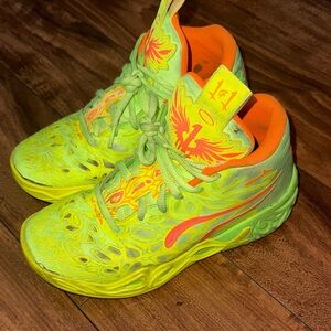 Boys puma Neon Green and Orange shoes